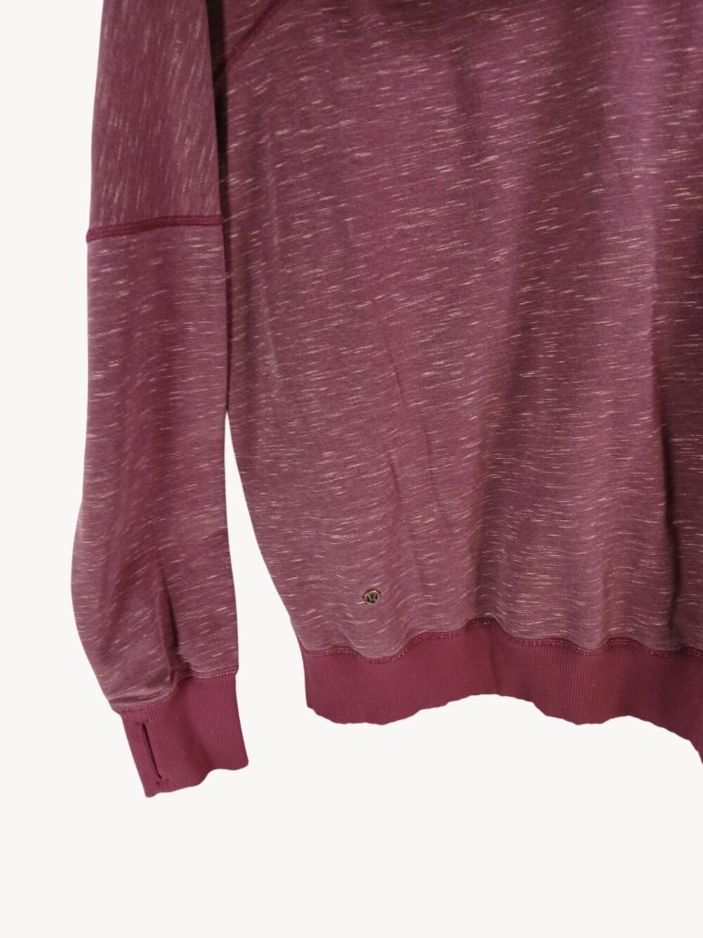 Lululemon Womens Burgundy Hoodie Om Roam Size 8 Heathered Berry Side Zippers - Picture 13 of 16
